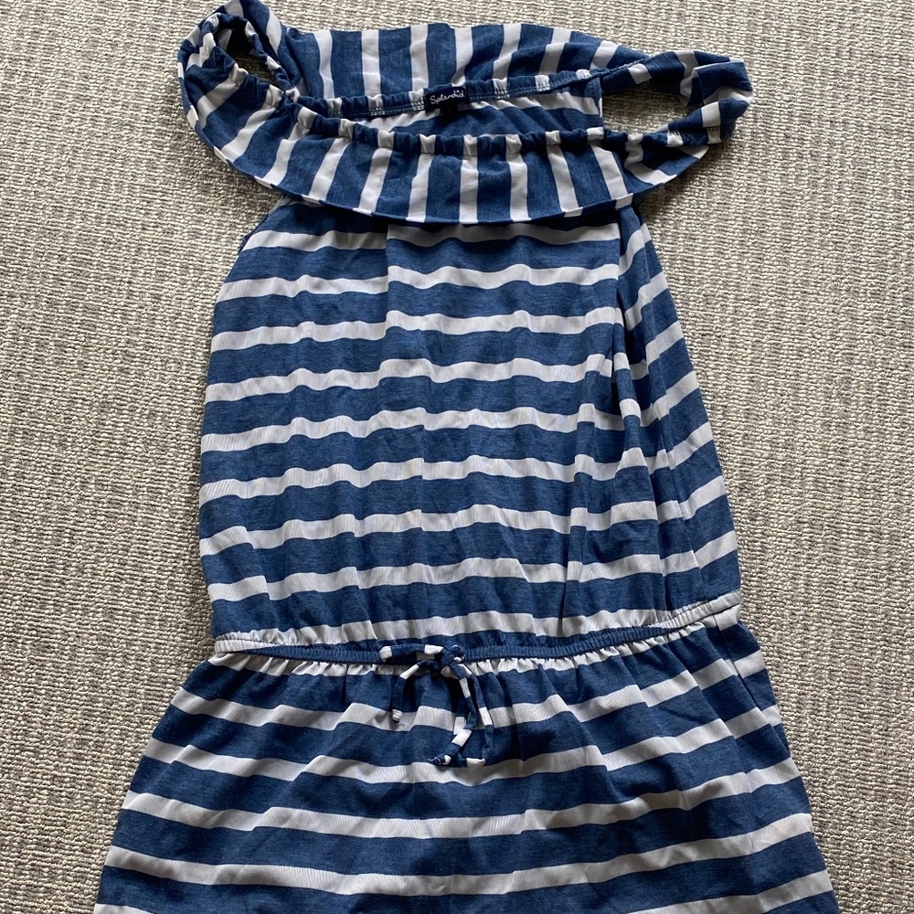 Splendid off the shoulder cotton striped dress